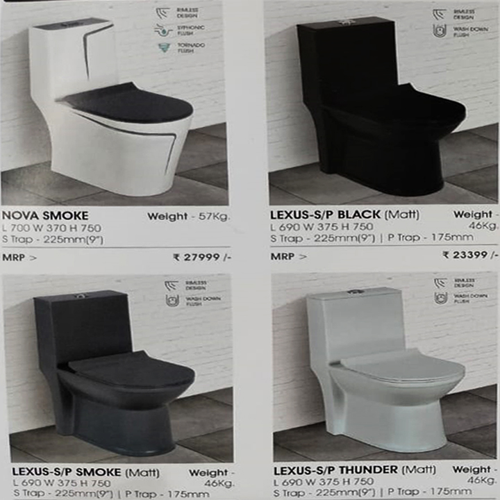 One piece commode