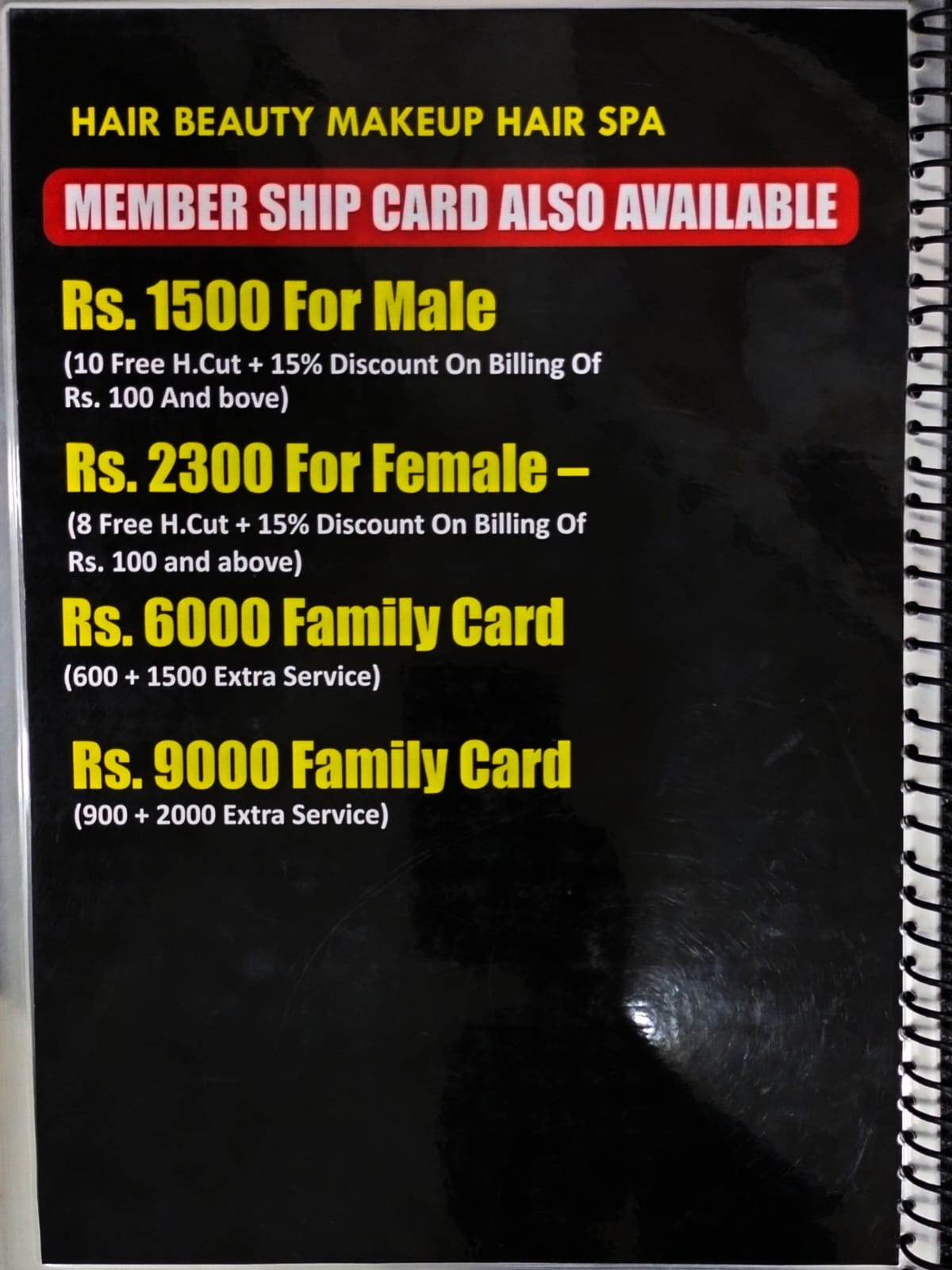 For Male Member Ship Card @